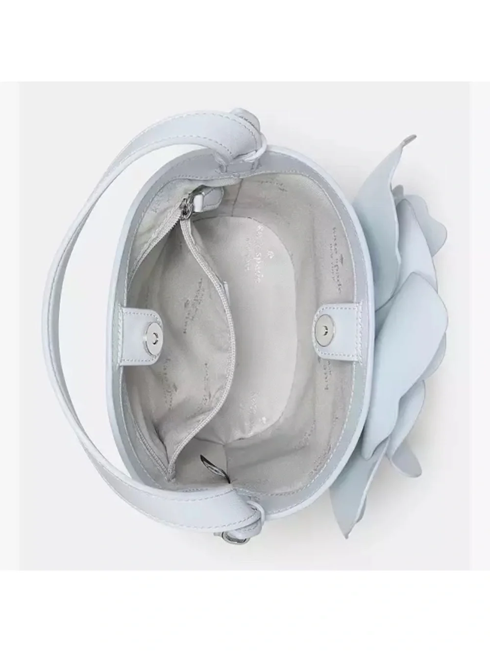 Kate Spade Flora Leather Bucket Crossbody Bag, Pale Sapphirine Blue